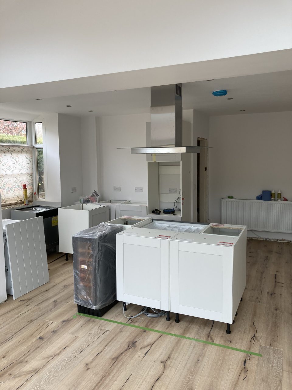 Integrated appliances being fitted into the new Wren units.